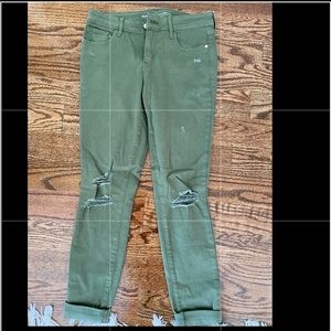 Rockstar distressed green denim